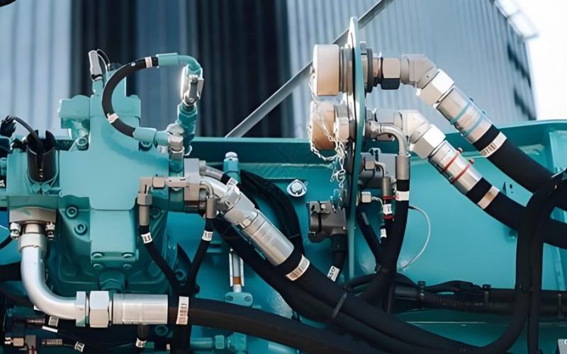 Hydraulic system applications infographic showing various industries that use hydraulic technology